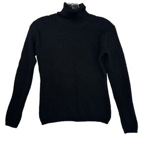 Lanificio Confezion Black Alpaca Blend‎ Turtle Neck Knit Sweater Womens Small